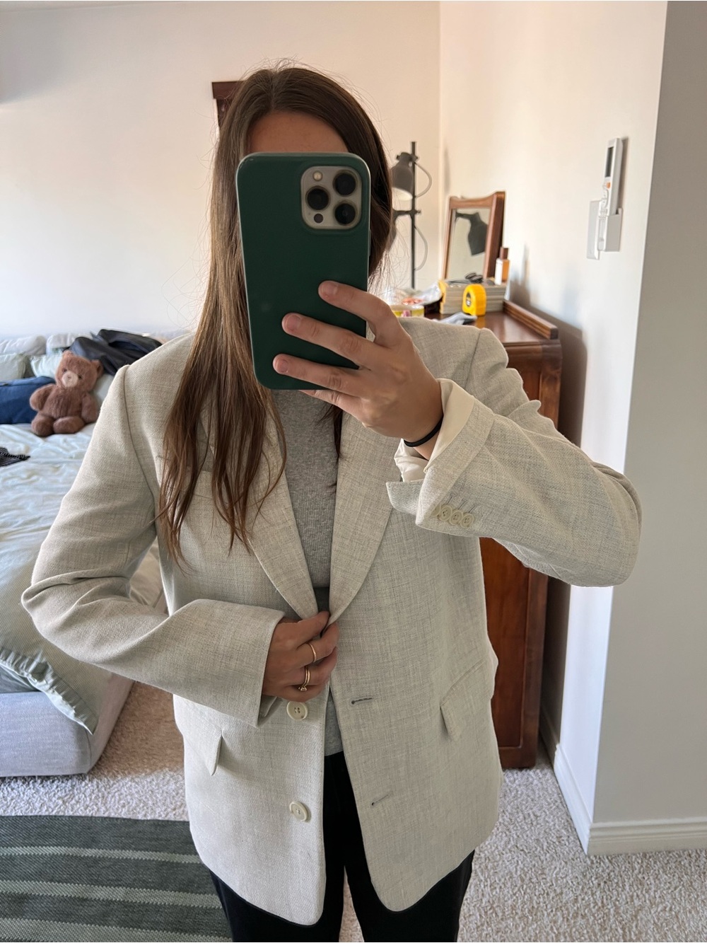 Wilfred Light Gray Oversized Blazer